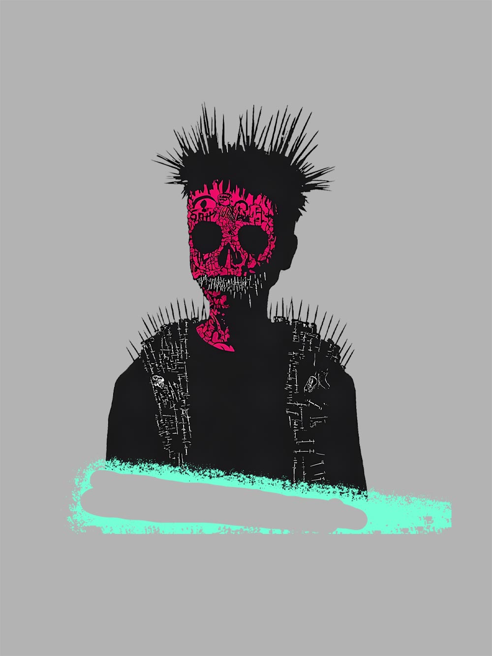 Punk Skull Aura Washed Tshirt