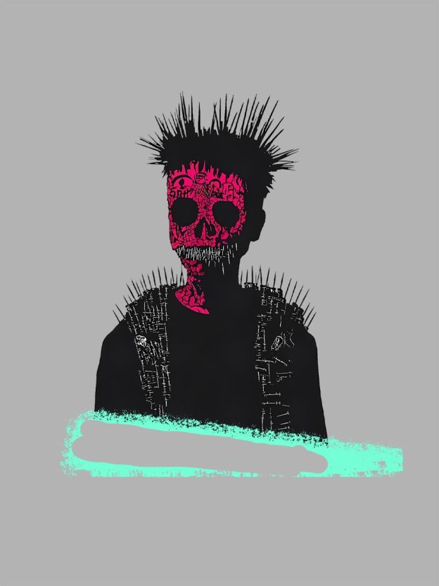 Punk Skull Aura Washed Tshirt