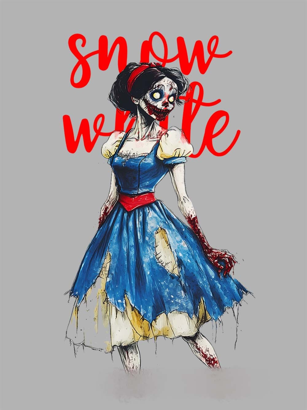 Zombie Snow White Washed Tshirt