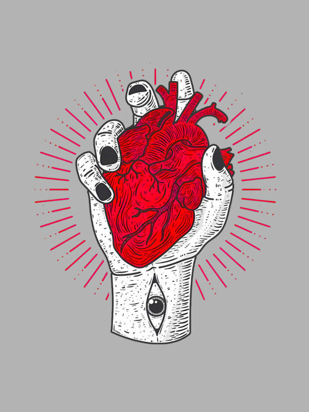 Heart In Hand Washed Tshirt