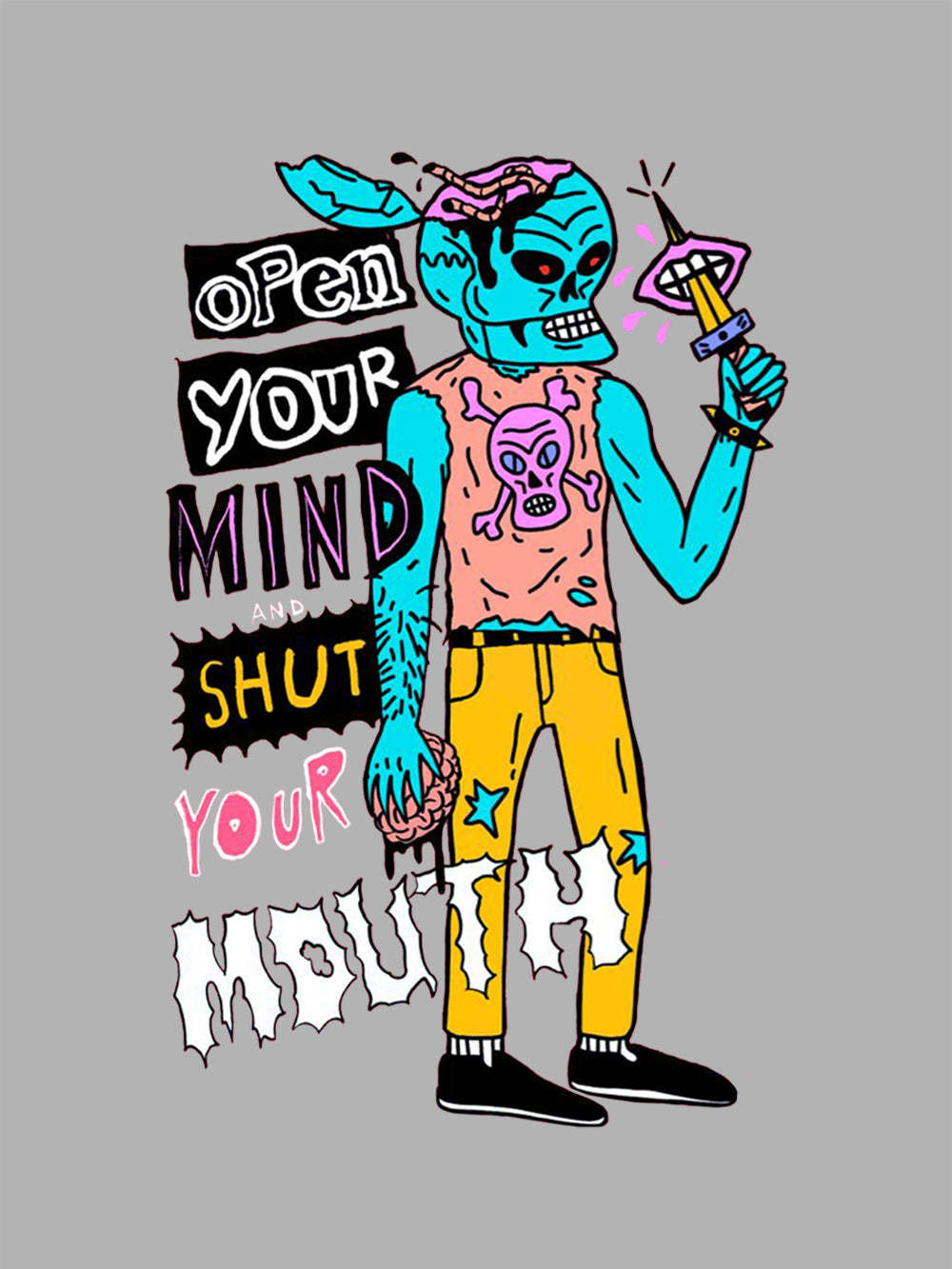 Open Your Mind And Shut Your Mouth Washed Tshirt