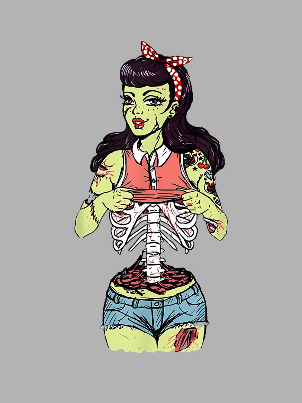 Zombie Girl Washed Tshirt
