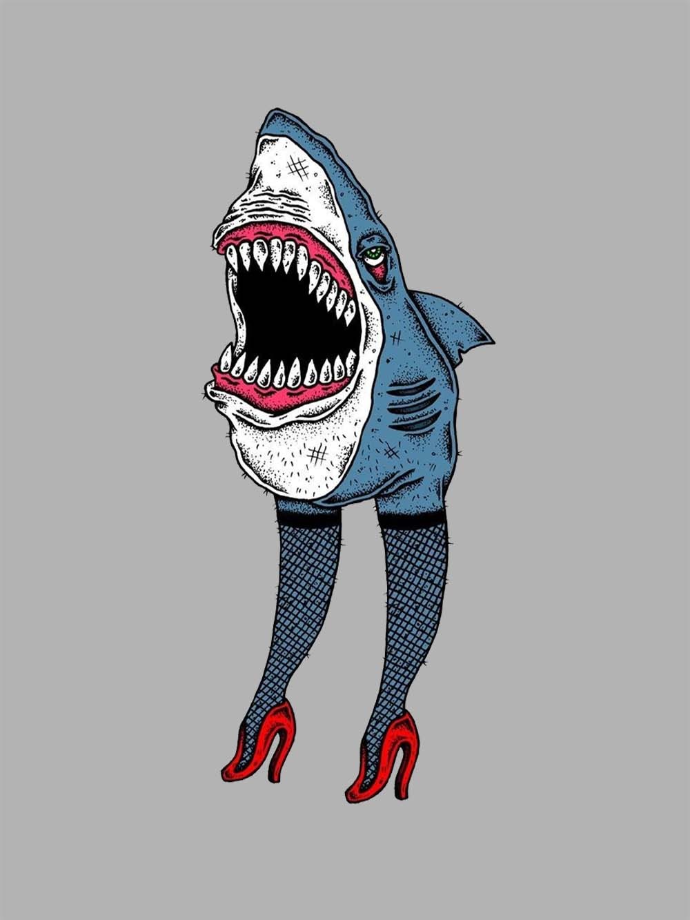 Fashionable Shark Washed Tshirt