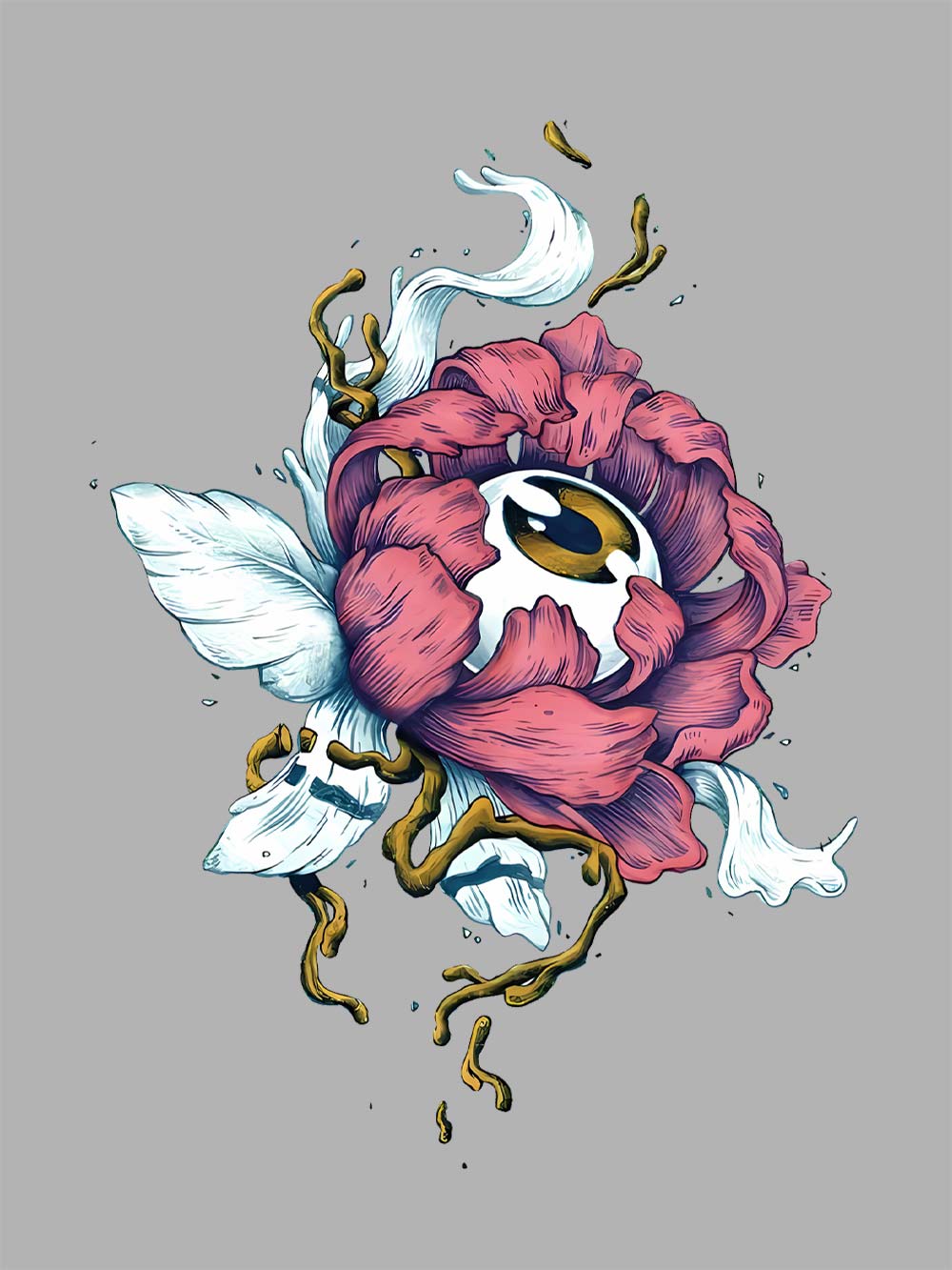 Floral Eye Fusion Washed Tshirt