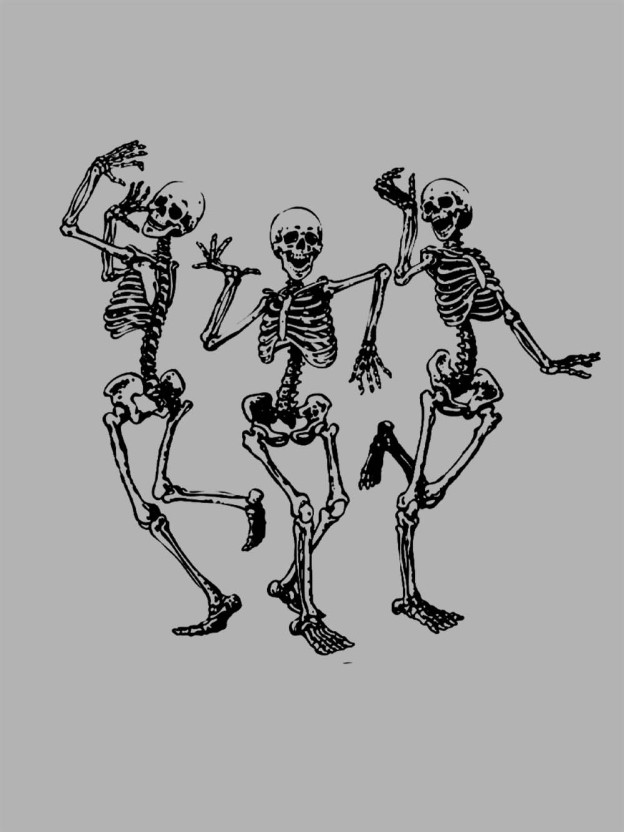 DANCING SKELETONS WASHED TSHIRT