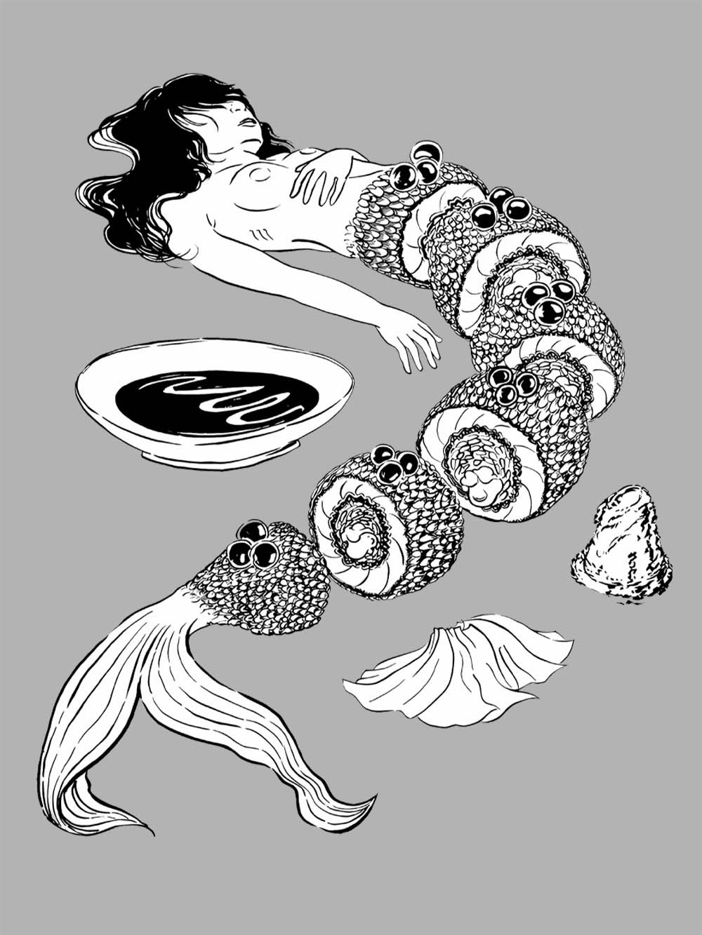 Human Sushi Slices Washed Tshirt