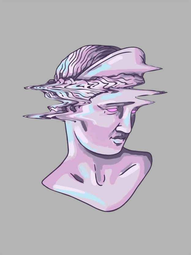 Glitched Statue Washed Tshirt