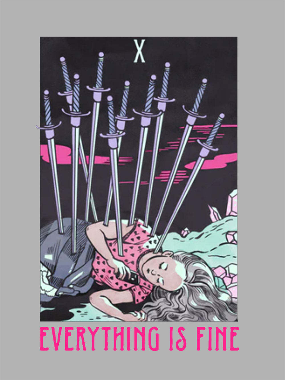 Eyerything Is Fine Washed Tshirt