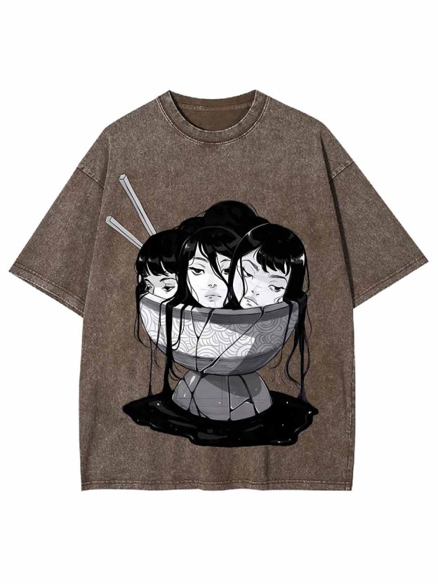 Three Faces in a Bowl Washed Tshirt