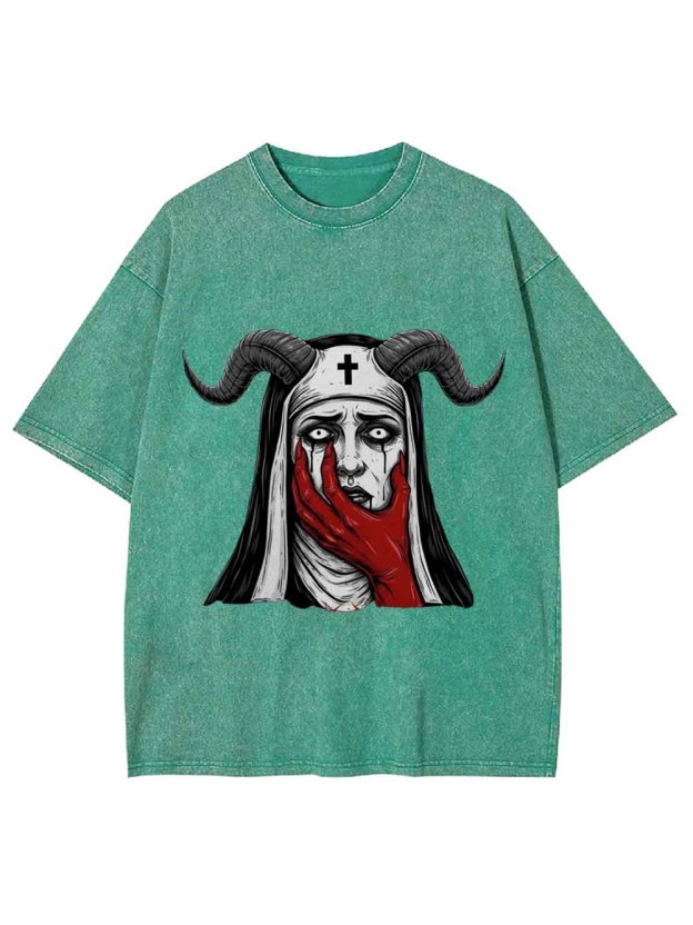Demon Nun Washed Tshirt
