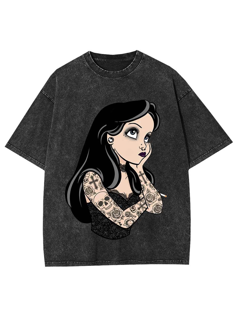 Tattooed Girl Washed Tshirt
