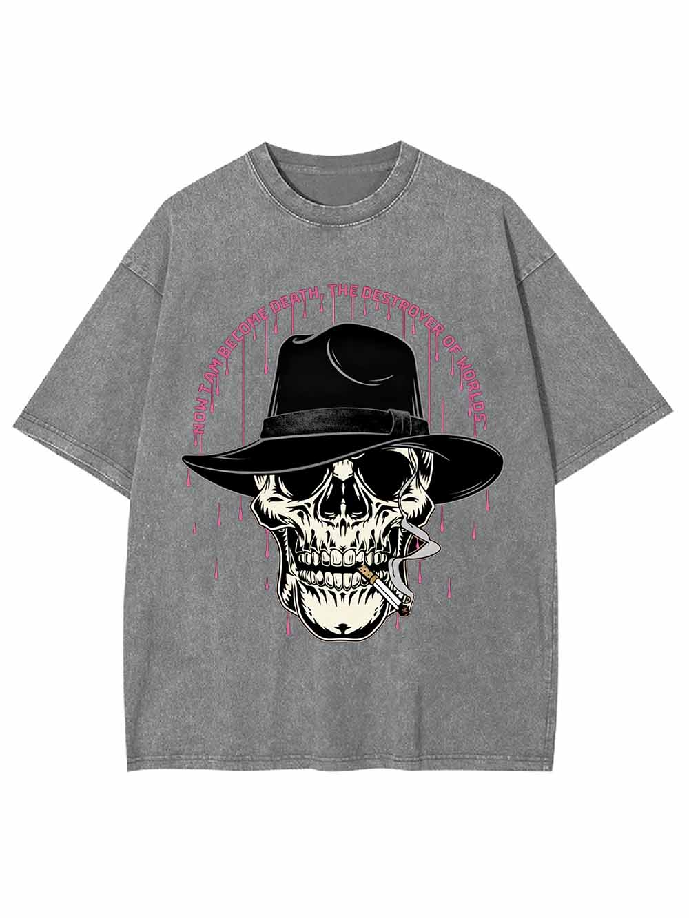 Dark Skull Gentleman Hat Washed Tshirt