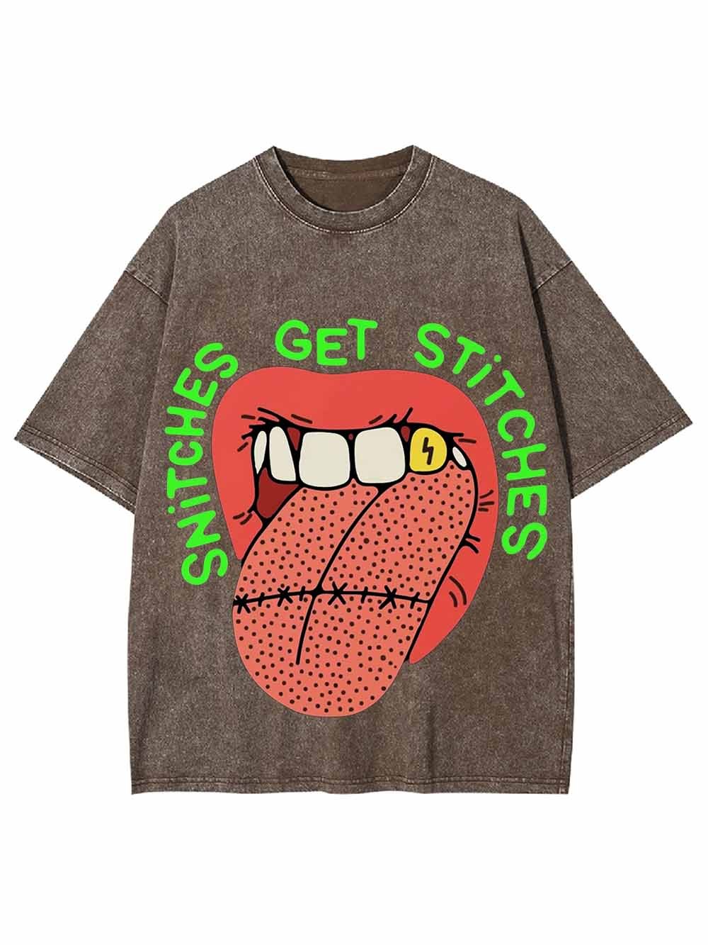 Snitches Get Stitches Washed Tshirt