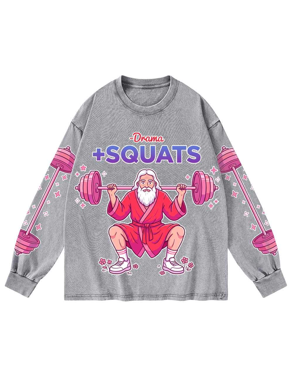 GYM SAGE WASHED LONG-SLEEVE GRAPHIC TSHIRT