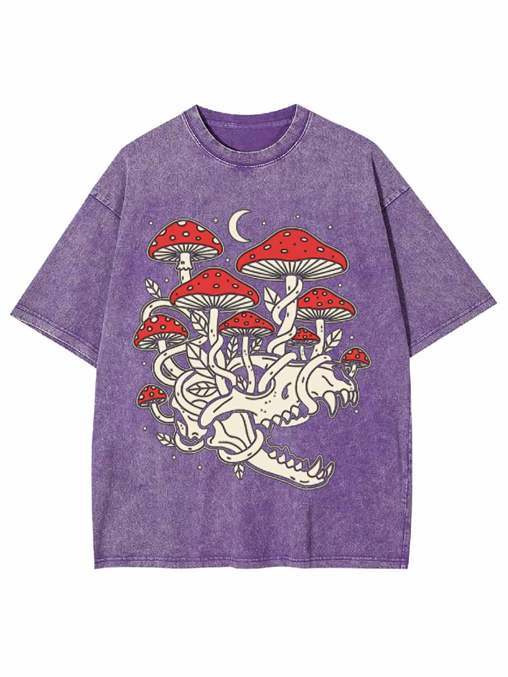 Skull And Mushroom Forest Washed Tshirt