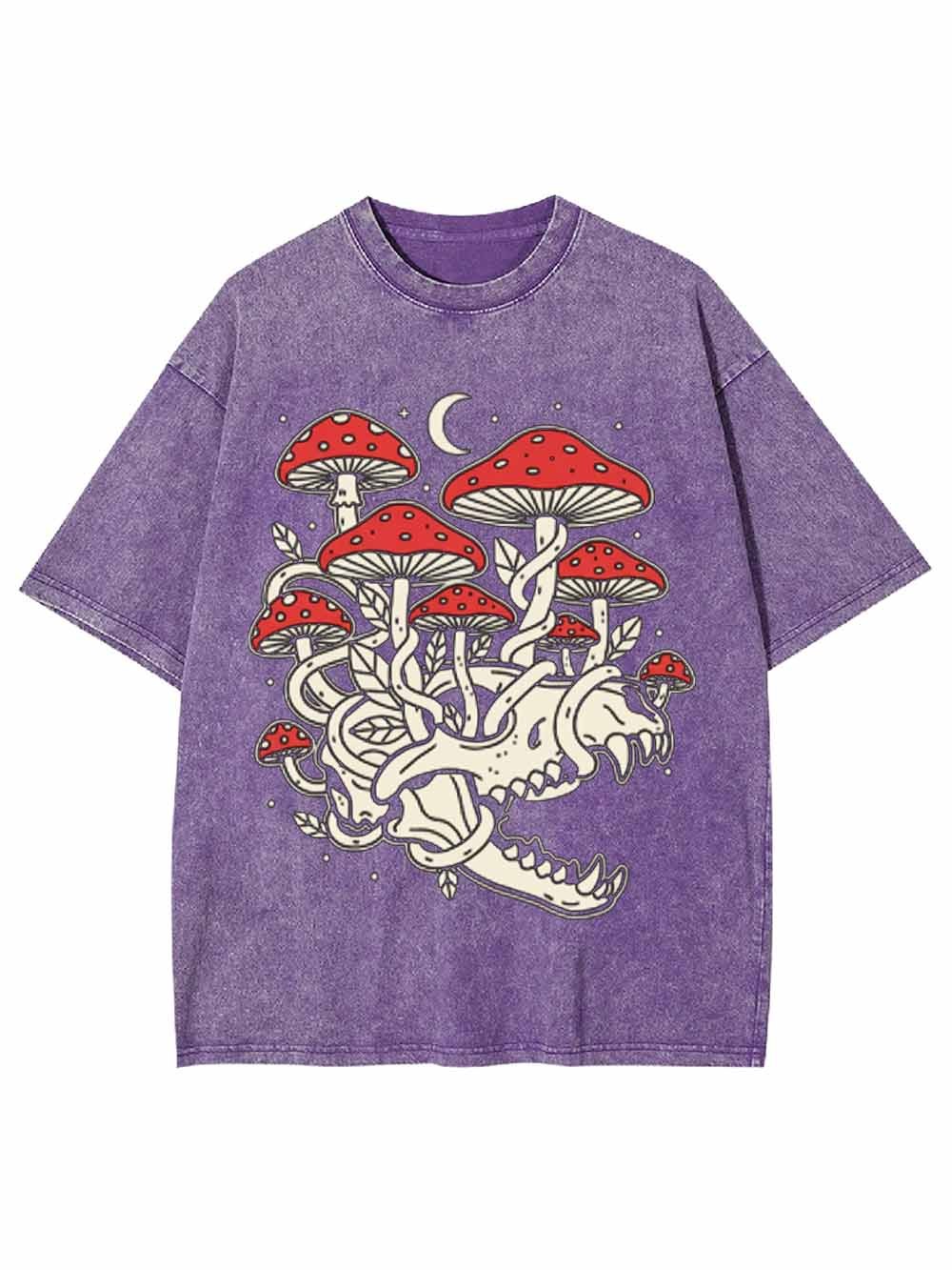 Skull And Mushroom Forest Washed Tshirt