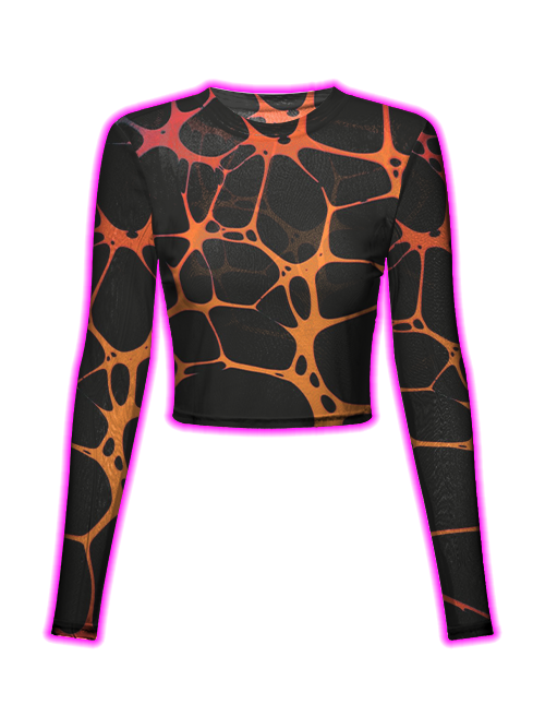 Molten Lava Pattern Mesh Top