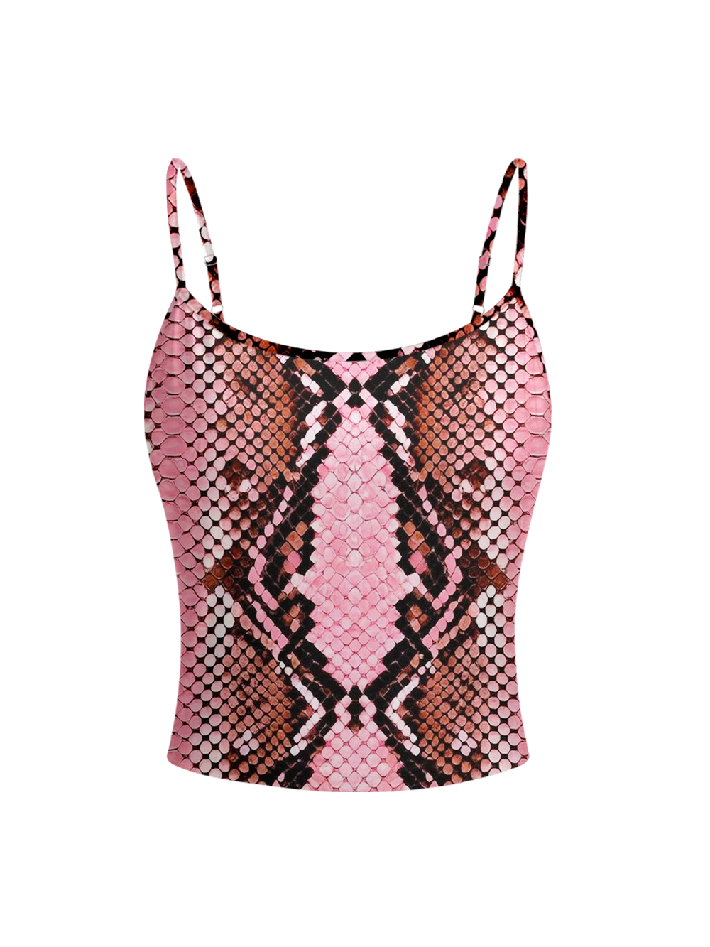 PINK SNAKE FULL-PRINT SPAGHETTI-STRAP TOP