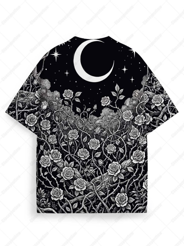 Moonlit Skeleton's Love Graphic T-shirt