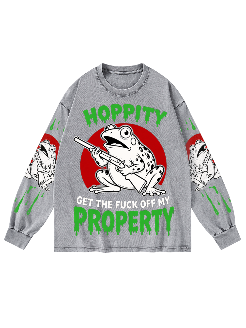 ANGRY FROG WASHED LONG-SLEEVE GRAPHIC TSHIRT