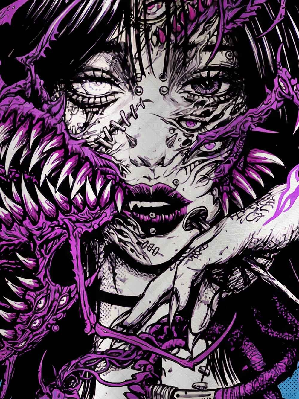 Alien Multi-Eyed Girl Graphic T-shirt