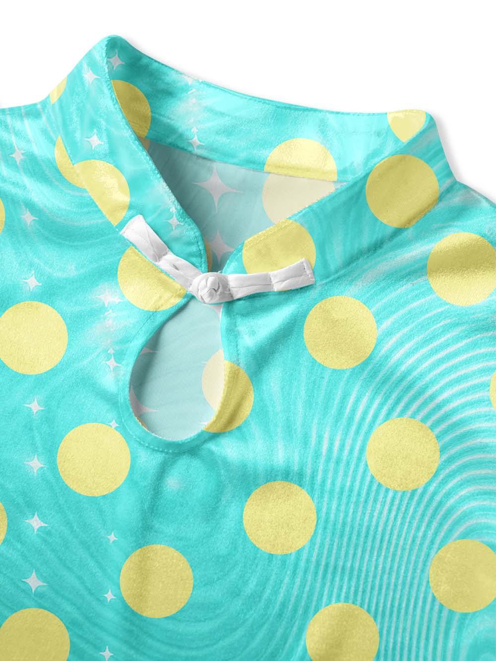 POLKA DOT QIPAO MINI DRESS