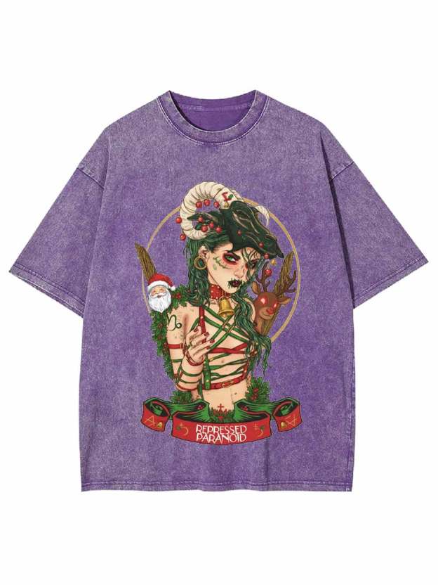 Christmas Witch Washed Tshirt