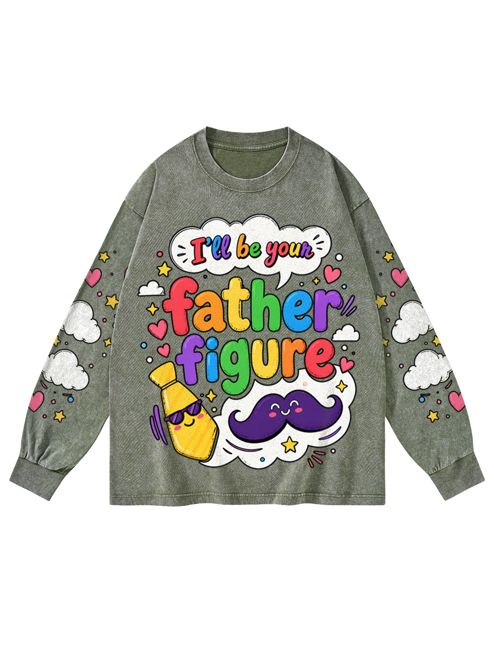 FATHER FIGURE WASHED LONG-SLEEVE GRAPHIC TSHIRT