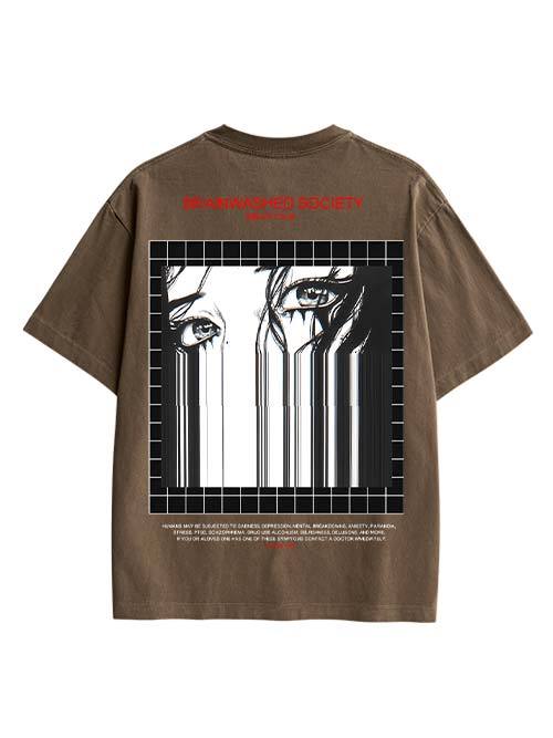 Brainwashed Society Double Sided Print Washed TShirt