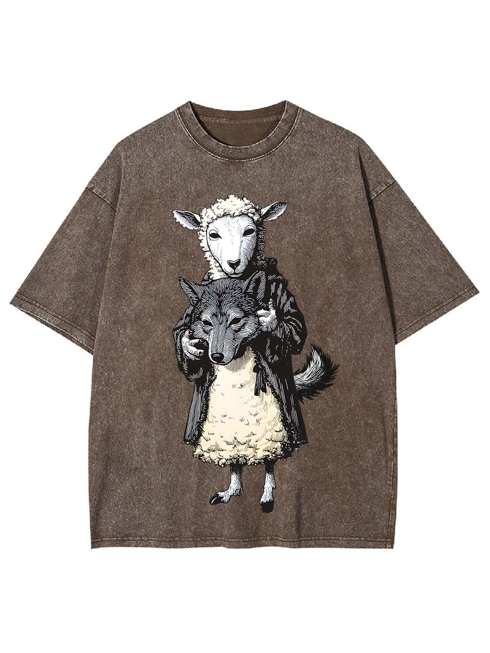 Sheep Wolf Mask Washed Tshirt