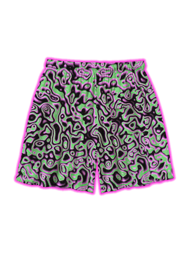 Neon Liquid All Over Print Shorts