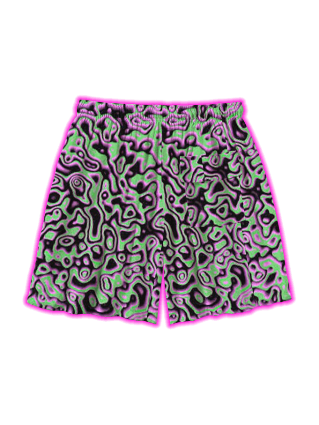 Neon Liquid All Over Print Shorts