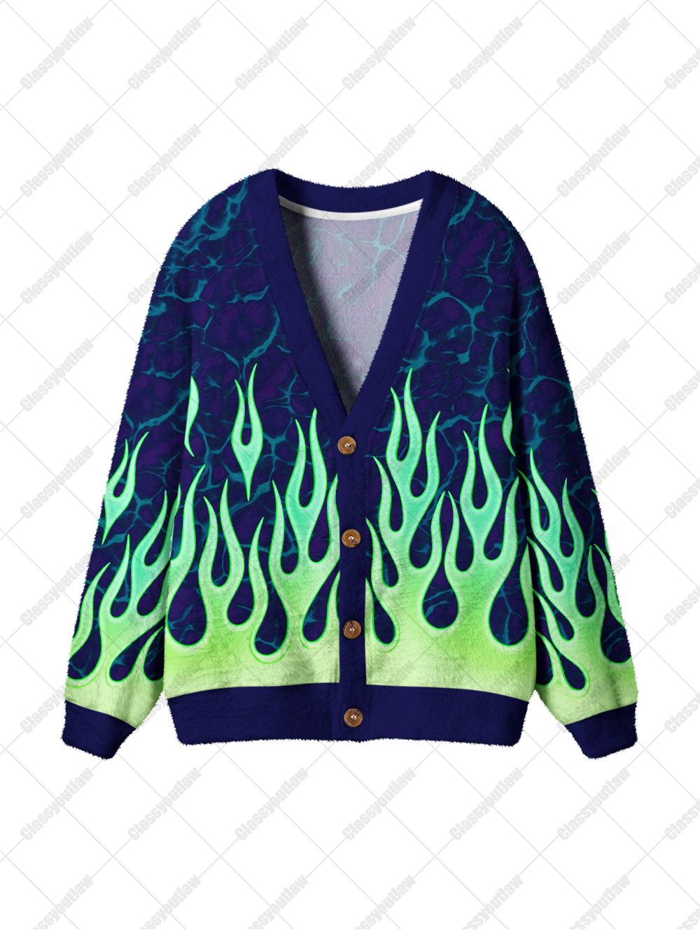 NEON FLAME UGLY CARDIGAN SWEATERS