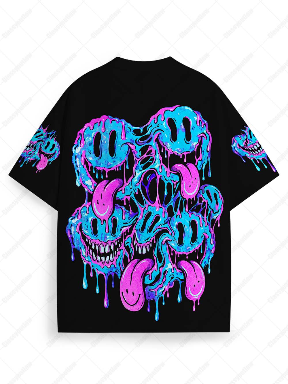 MELTING SMILEY MANIA ECO OVERSIZED GRAPHIC TEES