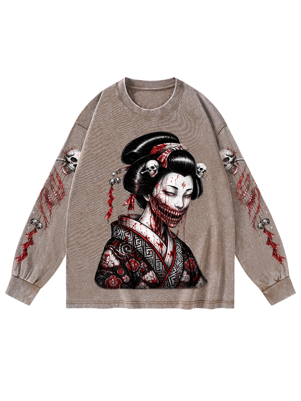 BLOOD MAIDEN WASHED LONG-SLEEVE GRAPHIC TSHIRT