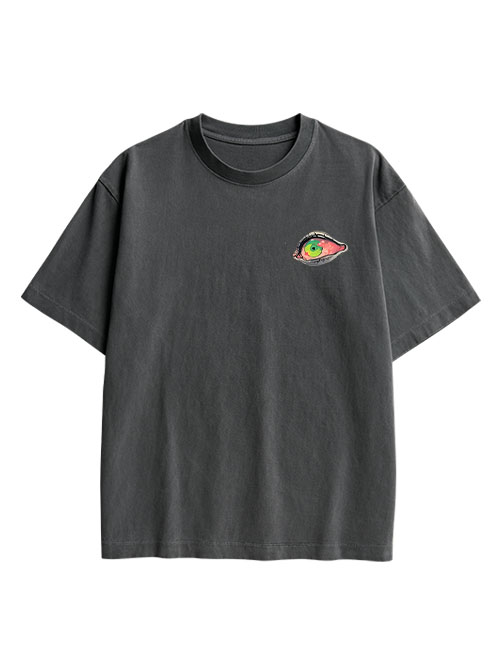 THOUSAND EYED FANTASY DOUBLE SIDED PRINT WASHED TSHIRT