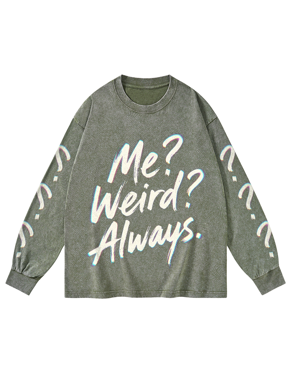 ME WEIRD ALWAYS WASHED LONG-SLEEVE GRAPHIC TSHIRT