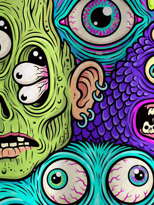 Freakshow Neon Madness Eco Oversized Graphic Tees