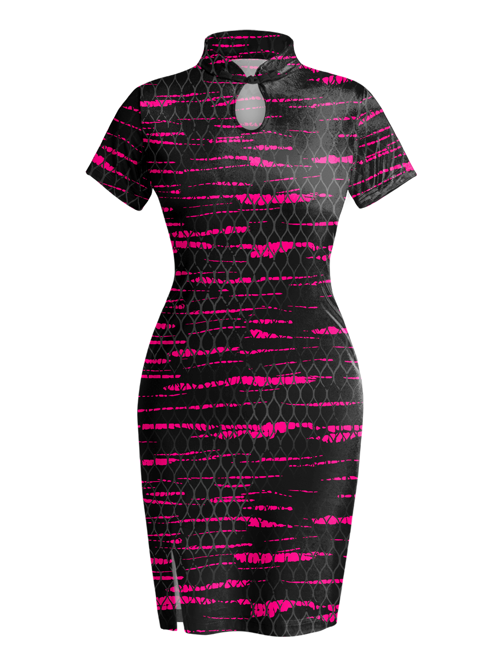GRUNGE SLASH QIPAO MINI DRESS
