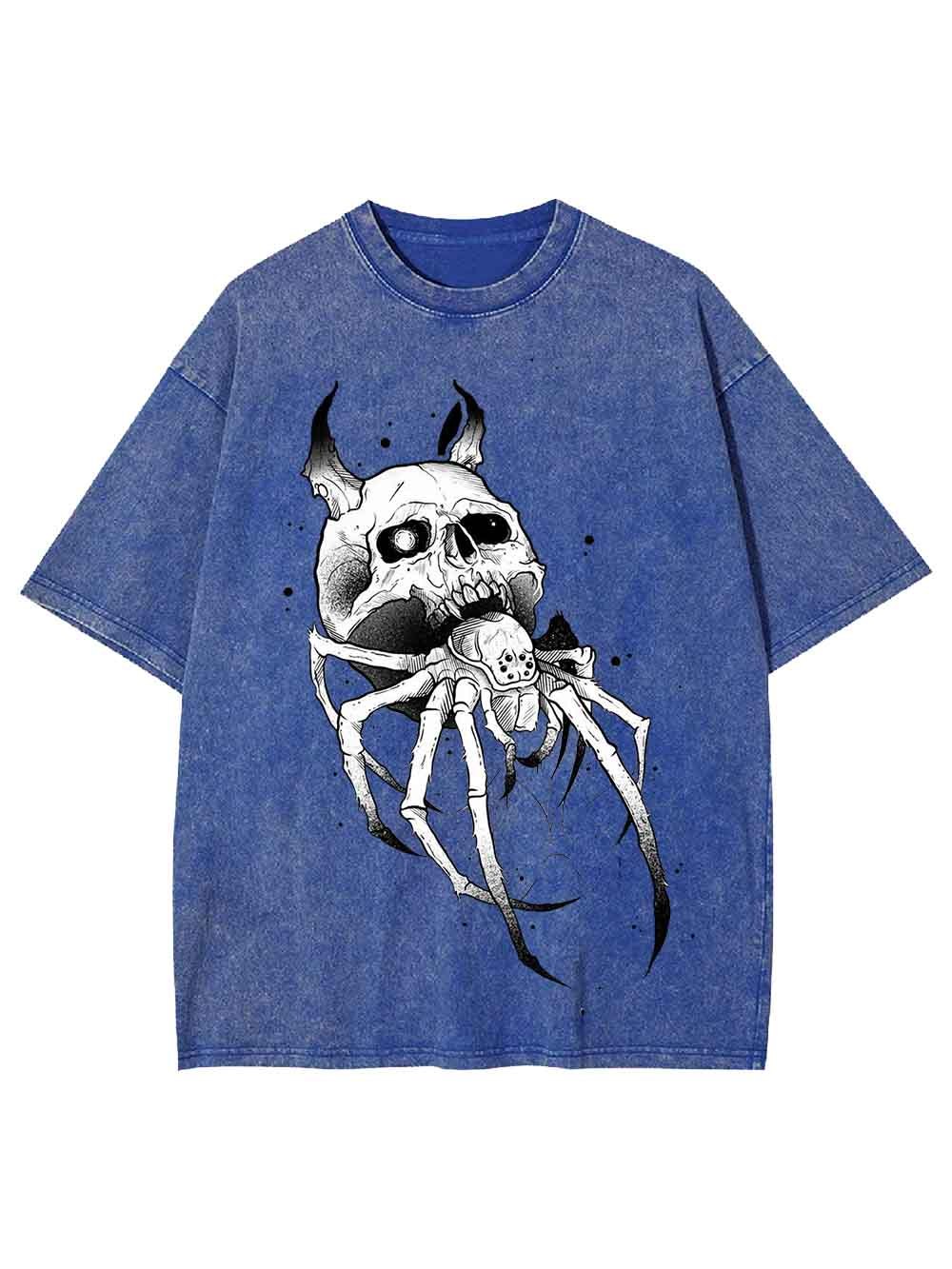 Skull-Spider Hybrid Washed Tshirt
