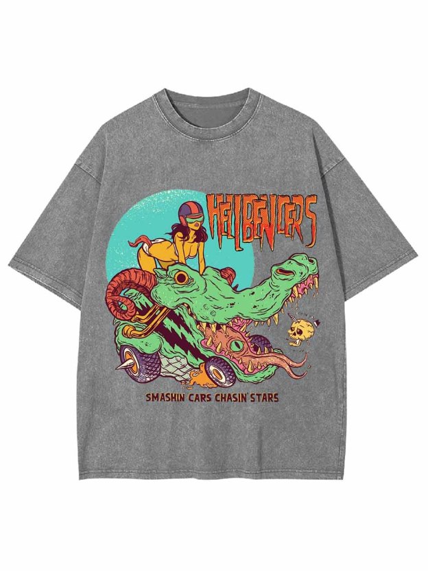 SMASHIN CARS CHASIN IS STARS WASHED TSHIRT