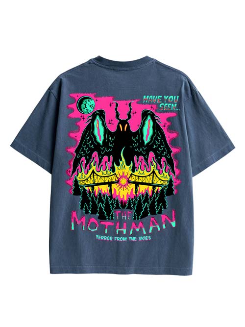Mothman Double Sided Print Washed TShirt