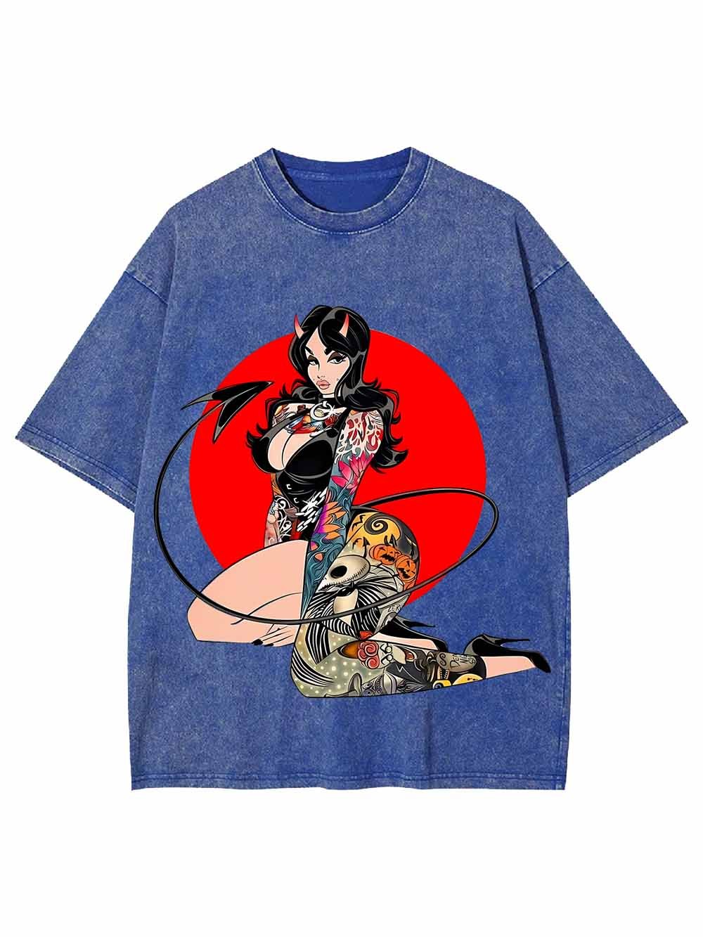 CHIBI DEMON GIRL WASHED TSHIRT