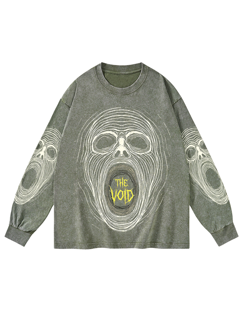 DARK ABYSS WASHED LONG-SLEEVE GRAPHIC TSHIRT