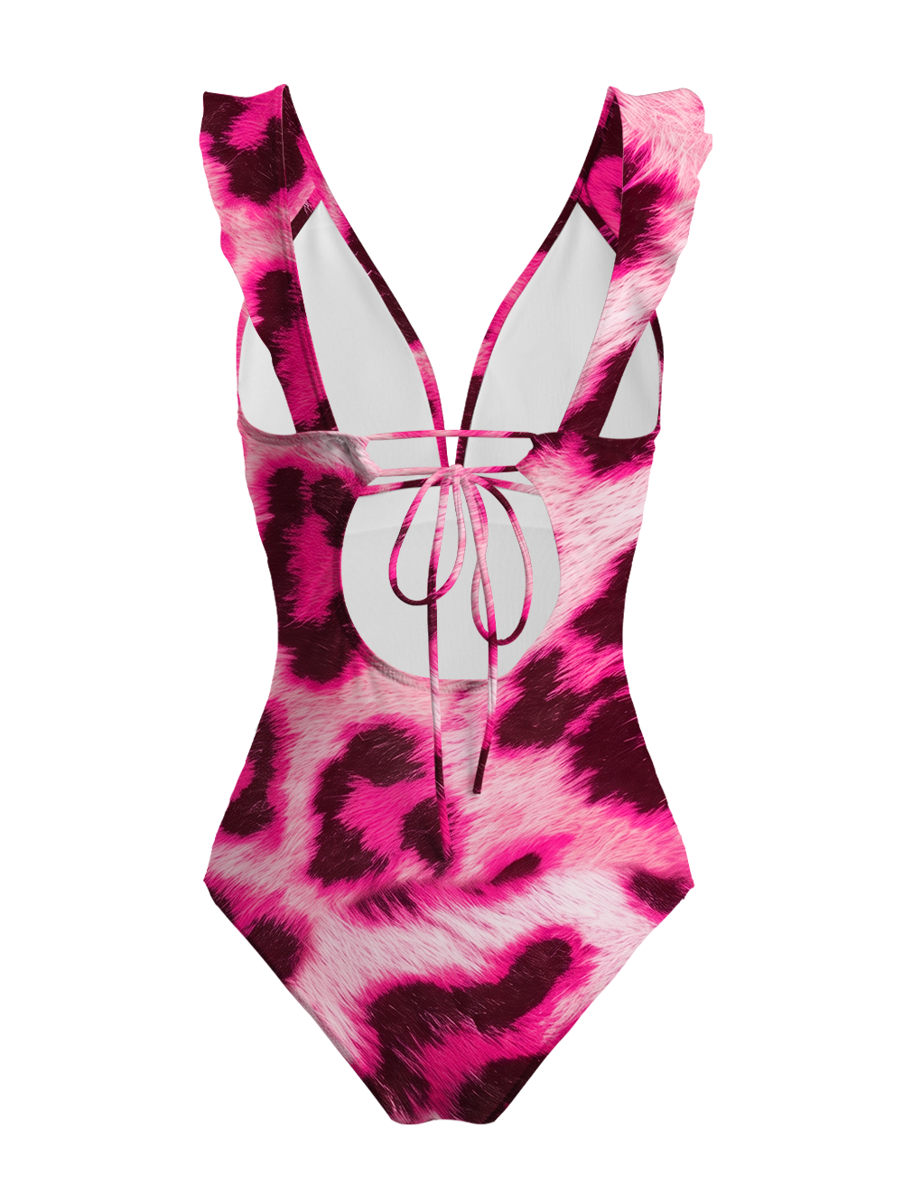 NEON LEOPARD V-NECK ONE PIECE SWIMSUIT