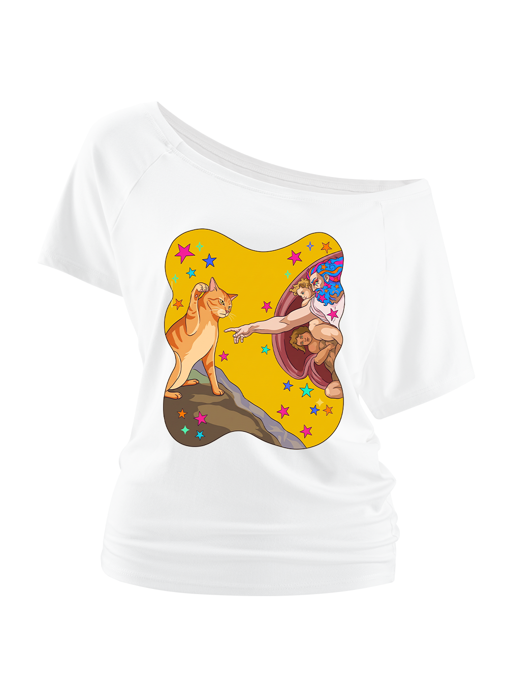 GOD CAT TOUCH OFF SHOULDER TSHIRT