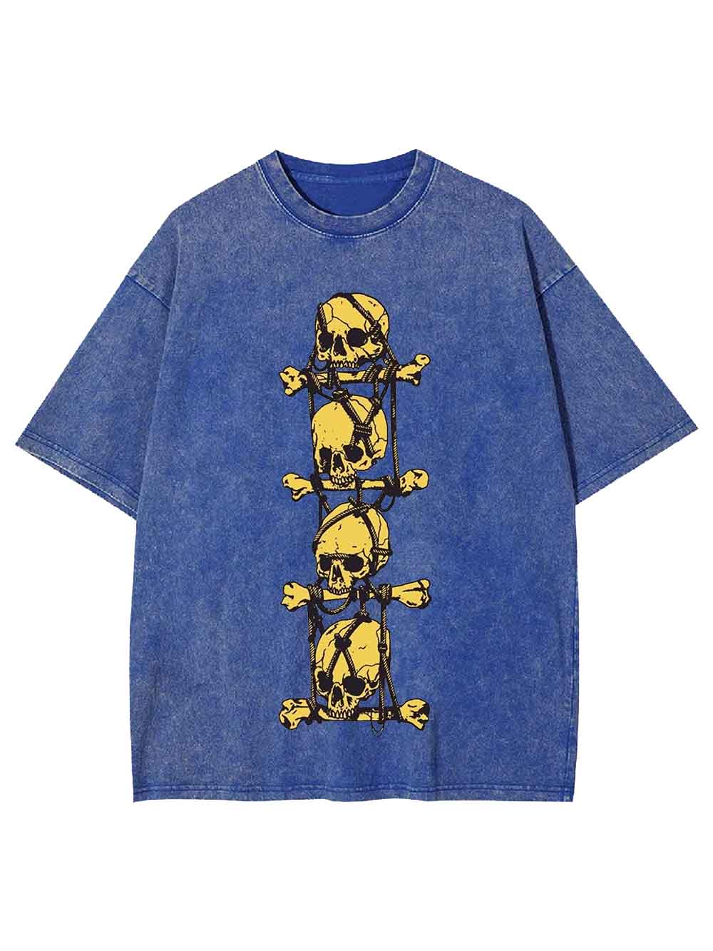 SKULL CROSSBONES CHAIN WASHED TSHIRT
