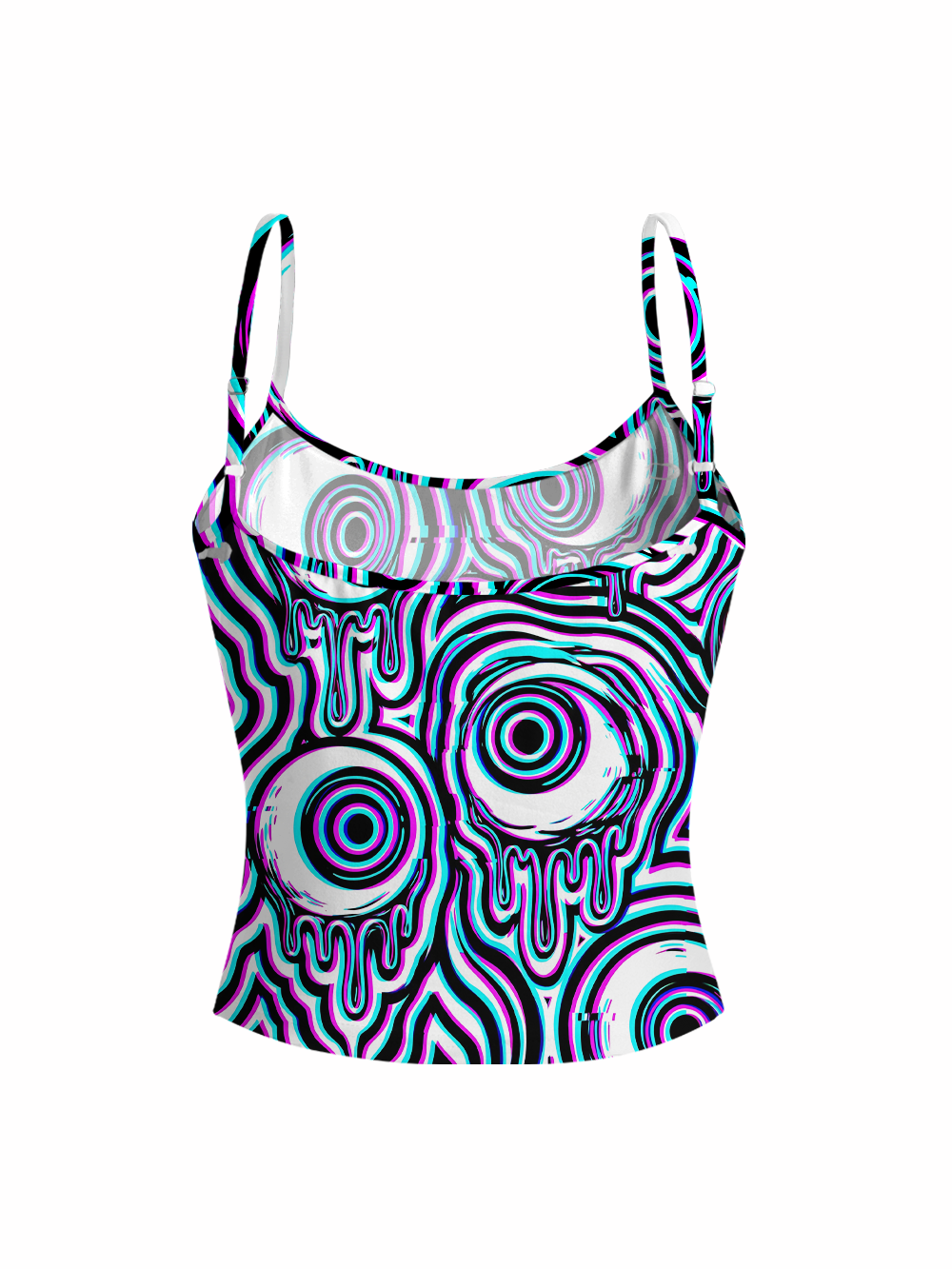 HYPNO WAVE FULL-PRINT SPAGHETTI-STRAP TOP
