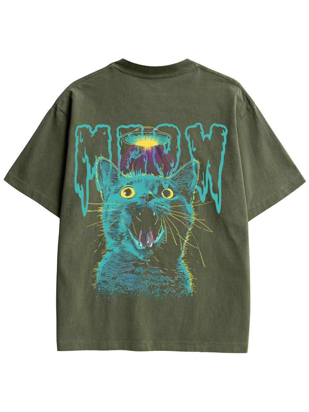 MEOWFO DOUBLE SIDED PRINT WASHED TSHIRT