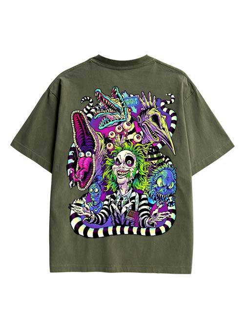 Clown Double Sided Print Washed TShirt